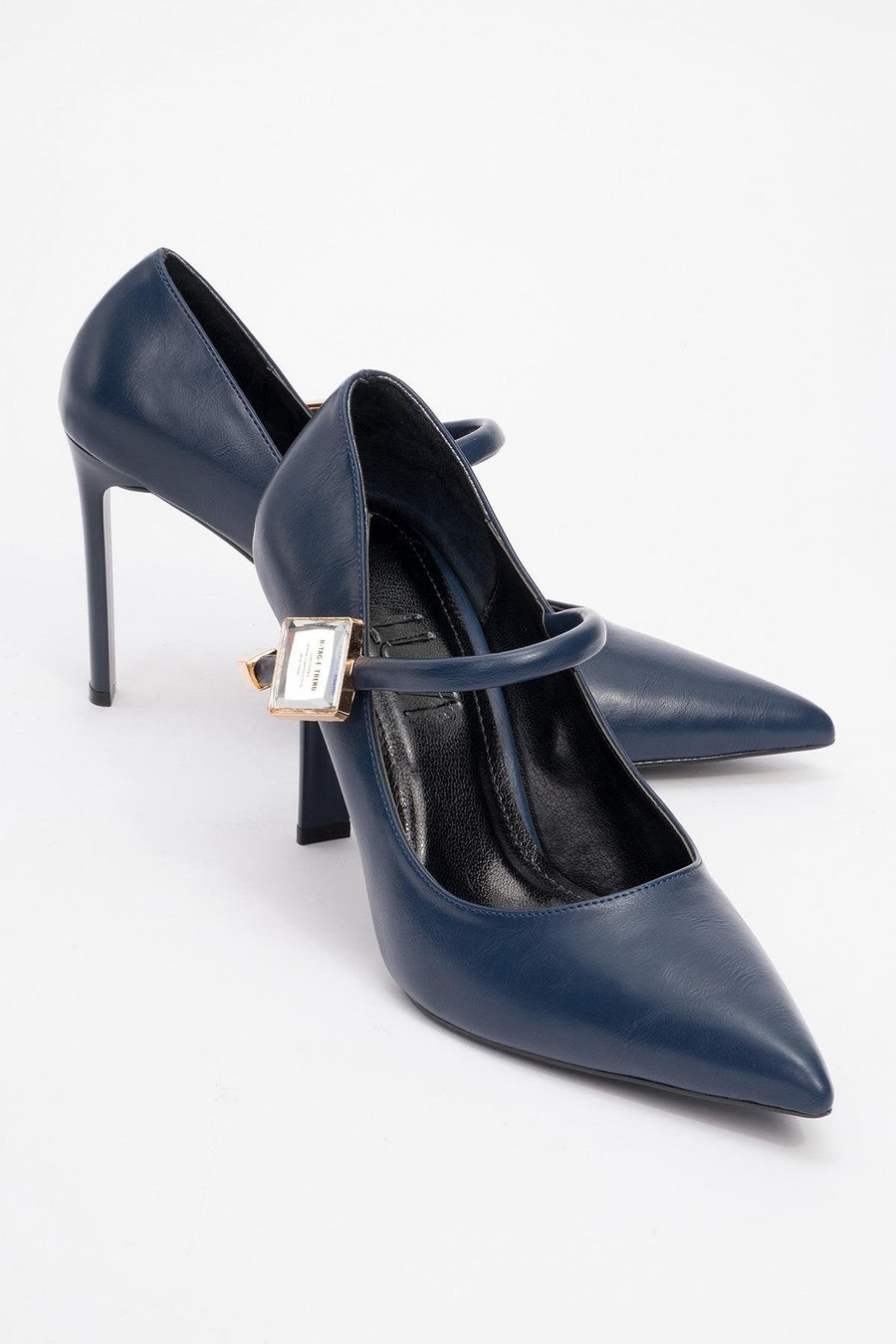Pattaya - Navy Stone-Embellished Stiletto Pump