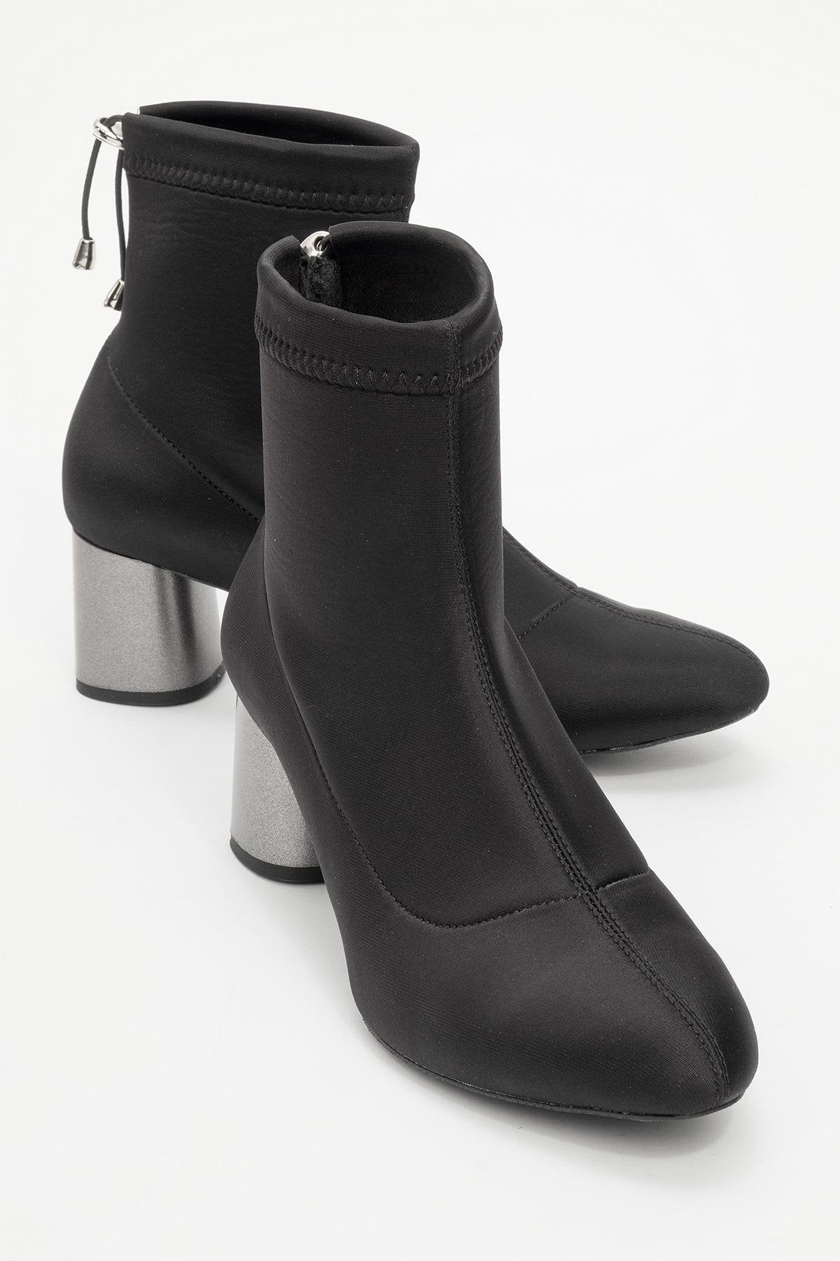 Landes - Black Block Heel Boot – front three-quarter view showing black, SimmiUnique
