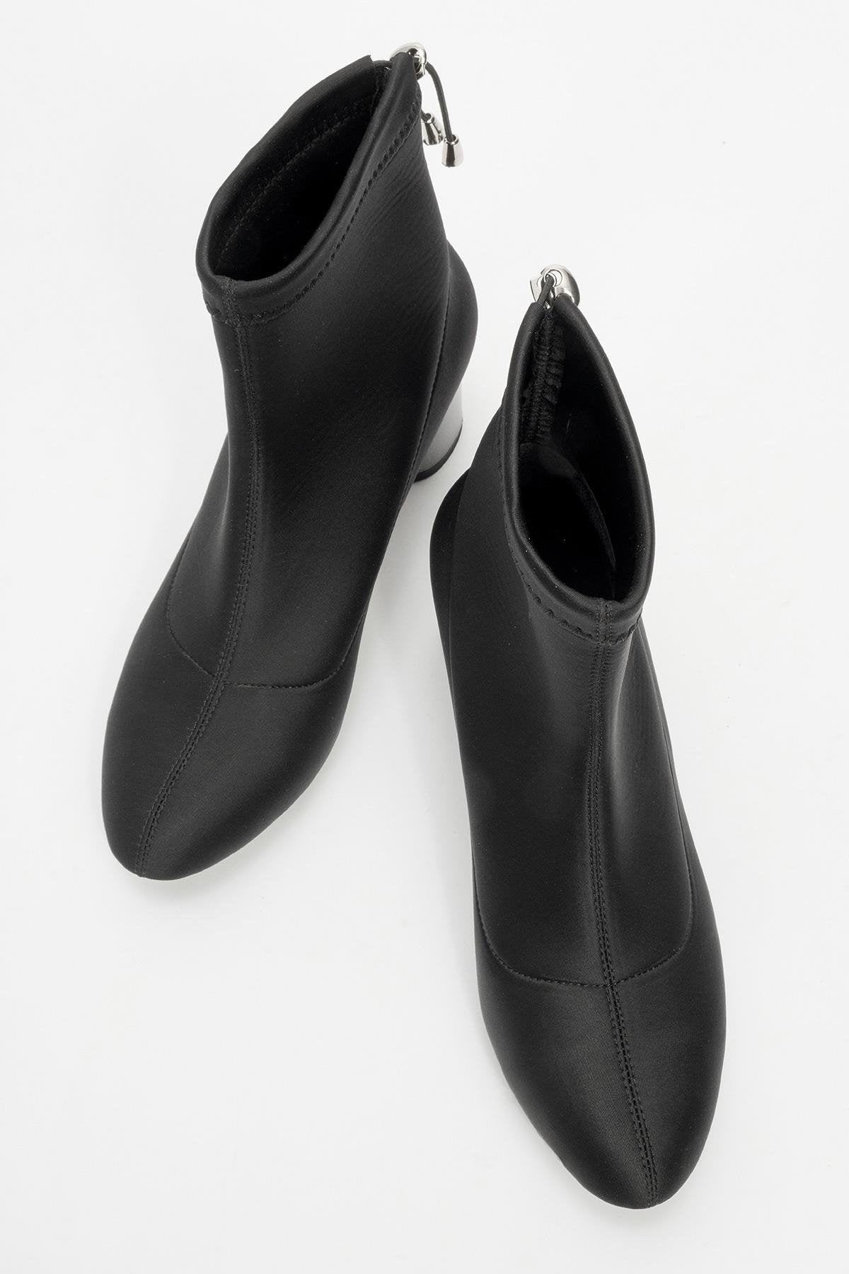 Landes - Black Block Heel Boot – side view showing black, SimmiUnique
