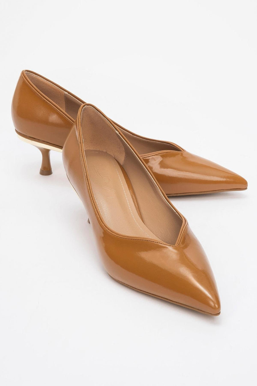 Eupho - Cognac Patent Low Heel Pump