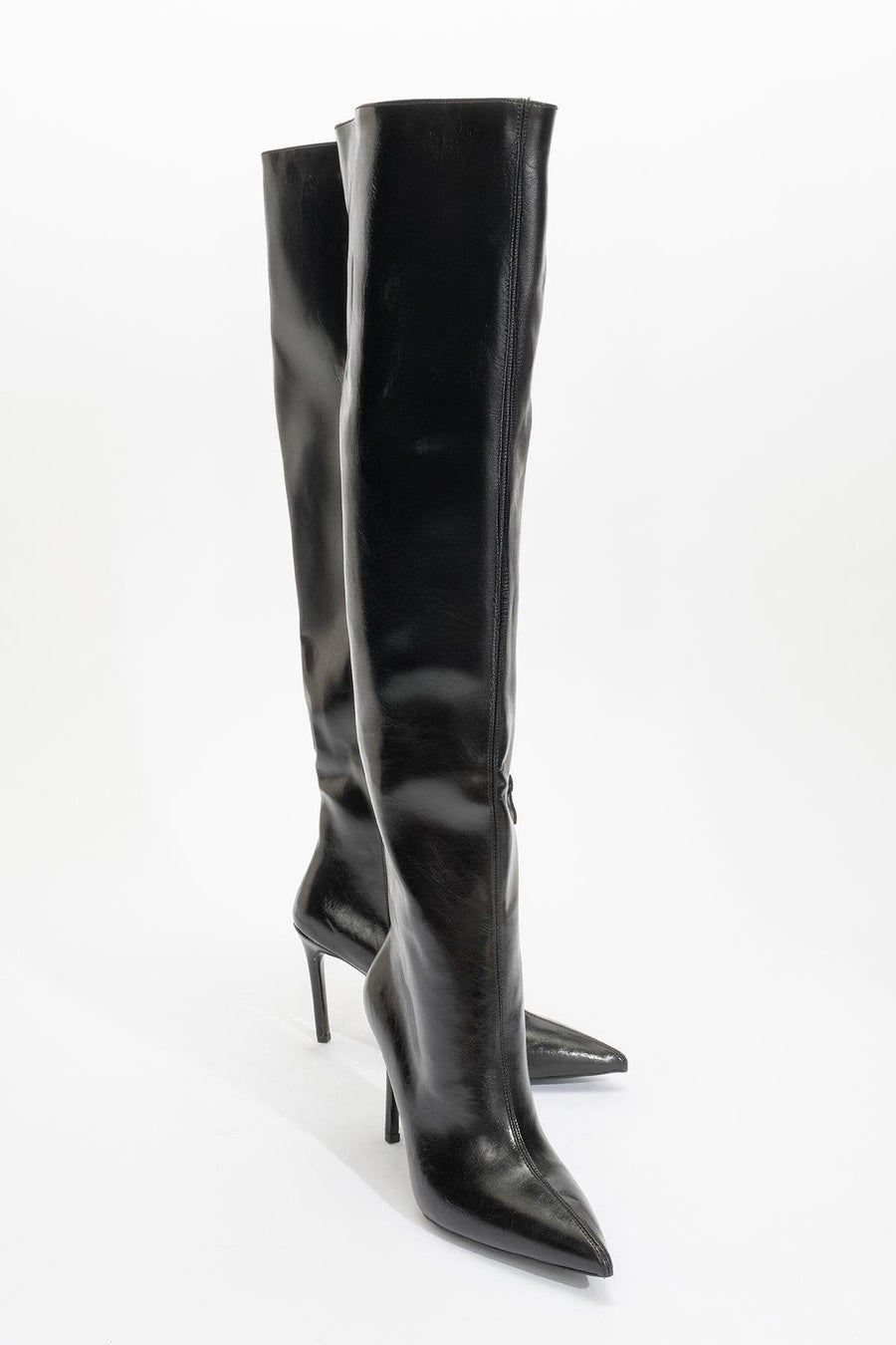 Cleja - Black Slim Heel Over-The-Knee Boot