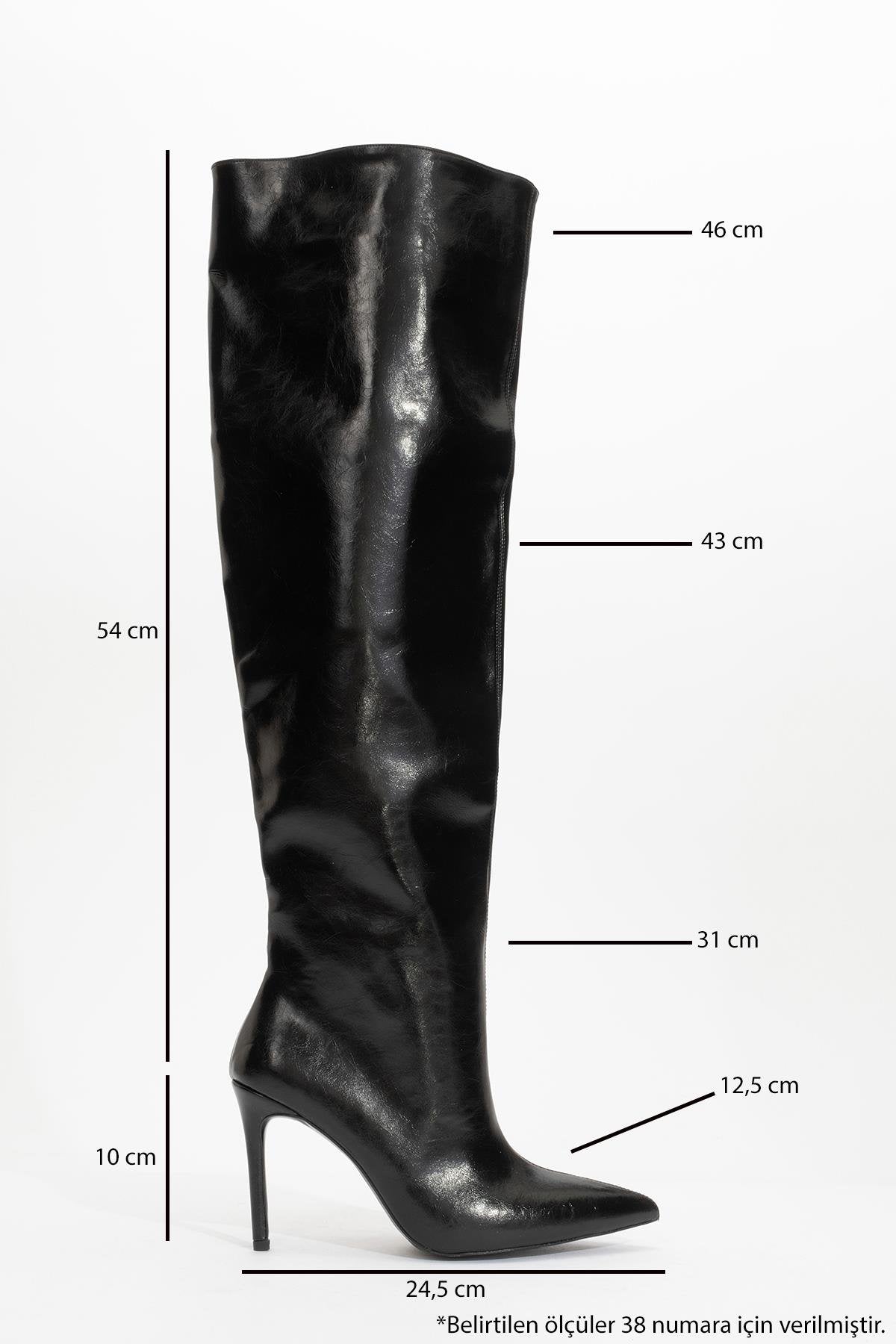 Cleja - Black Slim Heel Over-The-Knee Boot – back view showing leather, black, SimmiUnique