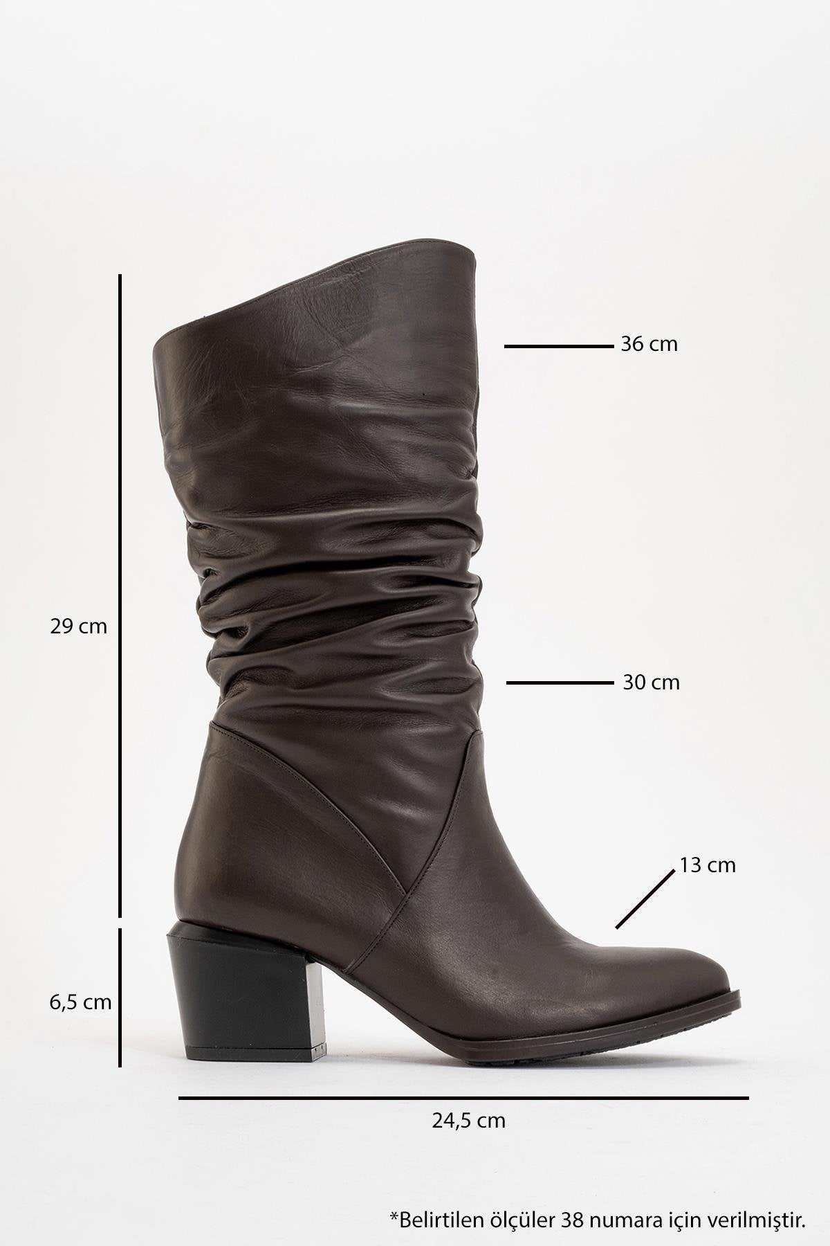 Soule - Cognac Genuine Leather Heeled Short Boot – heel view showing leather, SimmiUnique