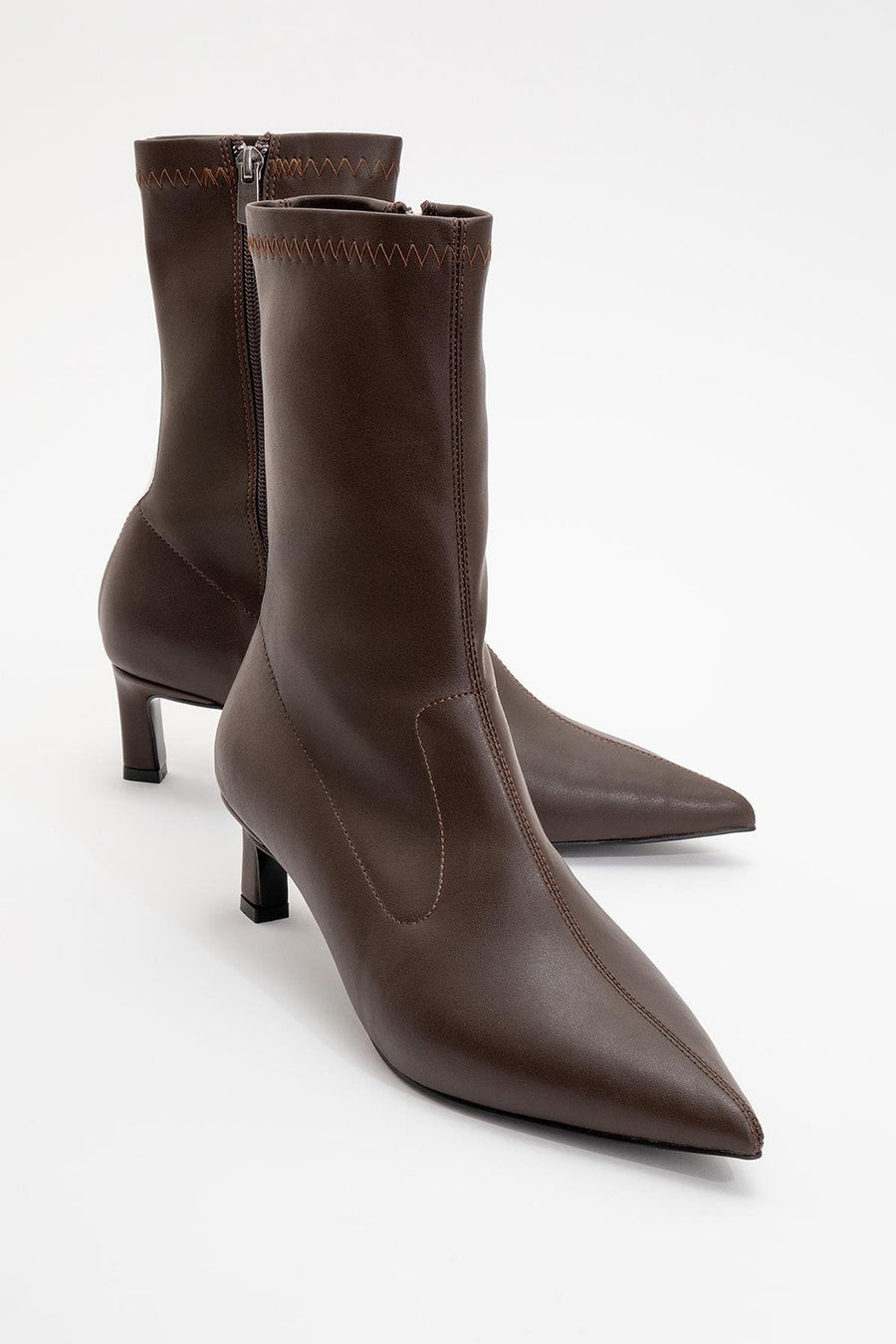 Lewin Brown Pointed Toe Stiletto Boot