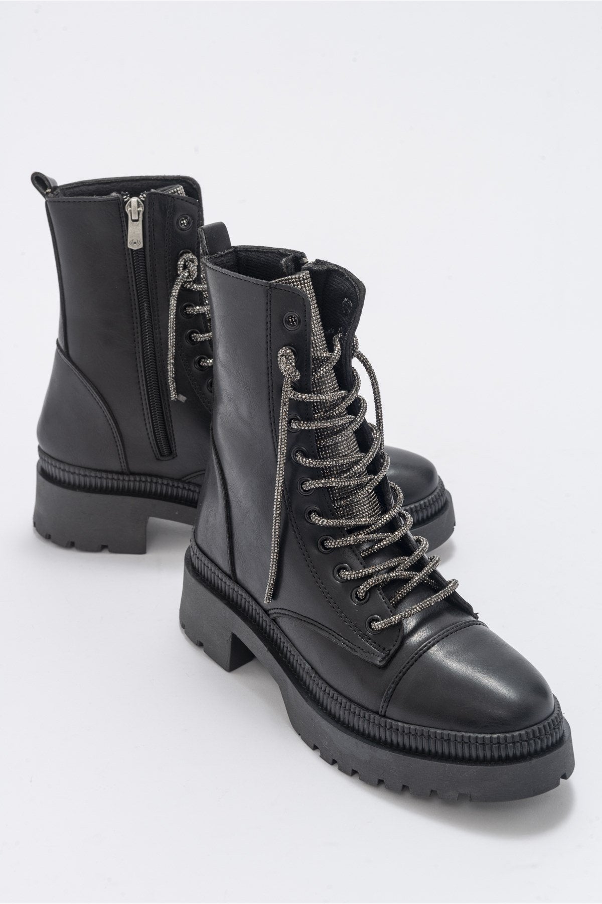 Abet - Black Boot – side view showing leather, black, SimmiUnique