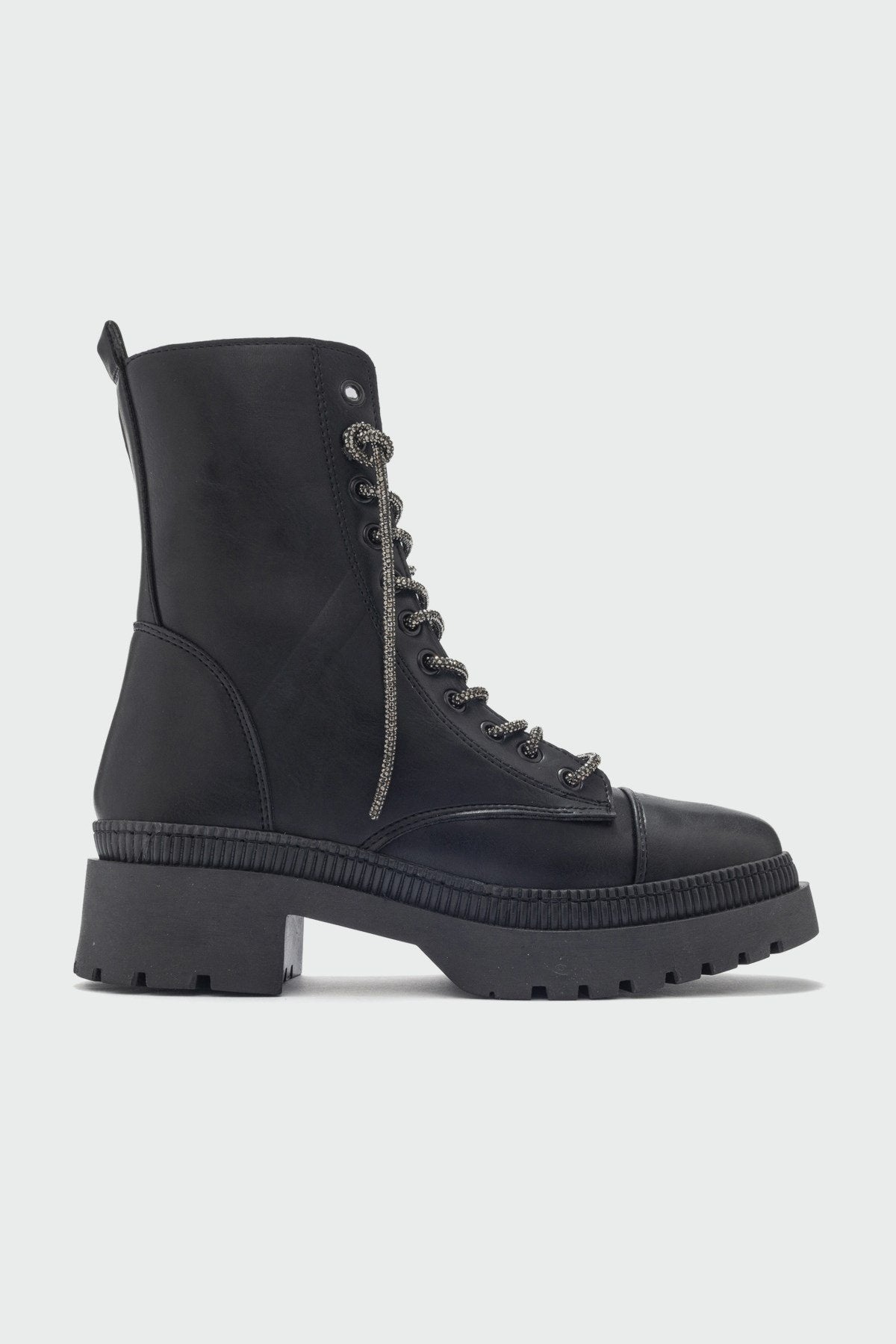 Abet - Black Boot – sole view showing leather, black, SimmiUnique