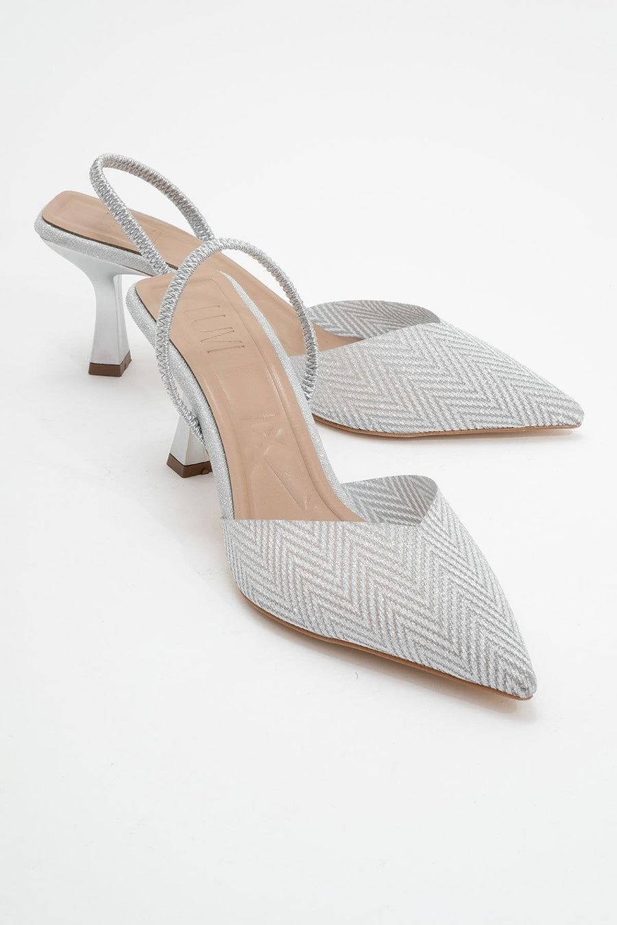 Renos - Silver Glitter Pointed Toe Dress Pump