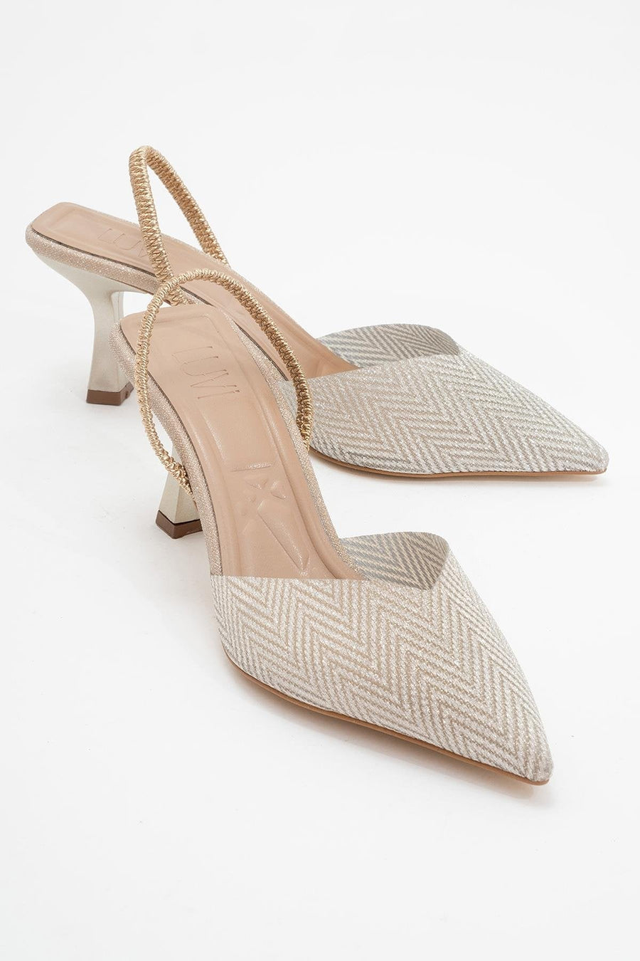 Renos - Gold Glitter Pointed Toe Dress Pump