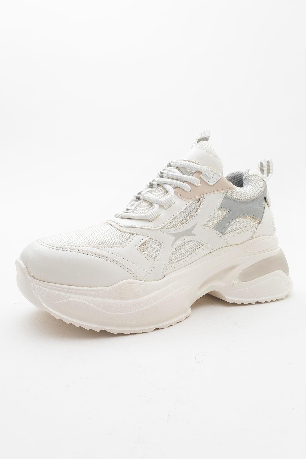 Marron - White Sneakers – detail view showing leather, white, SimmiUnique