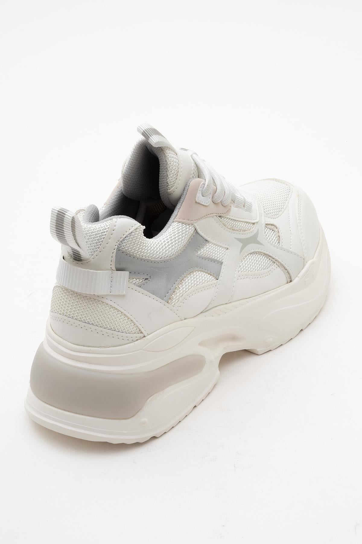 Marron - White Sneakers – back view showing leather, white, SimmiUnique