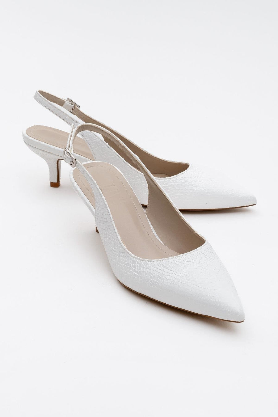 Value - White Patterned Heeled Shoe