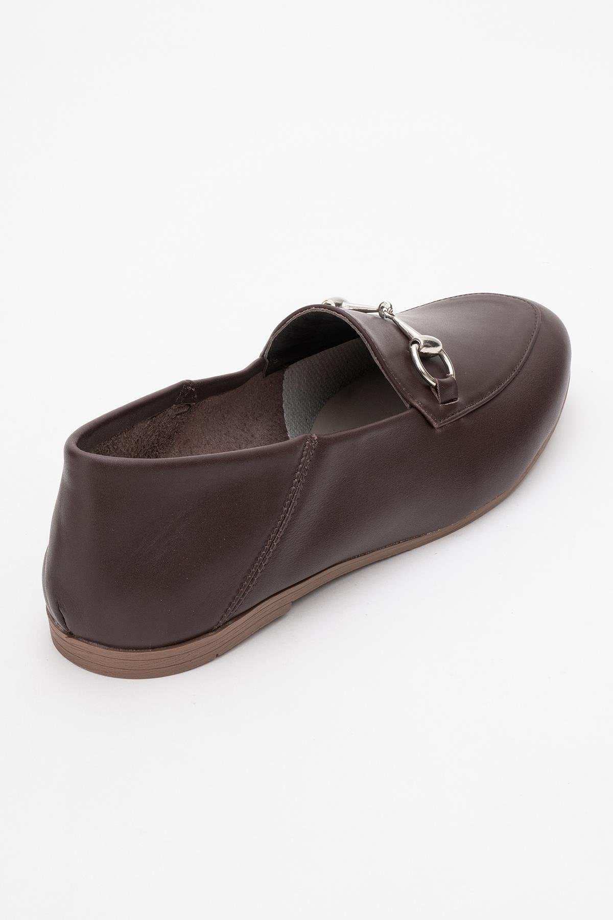 Penny - Brown Leather Horsebit Loafers – detail view showing leather, suede, SimmiUnique