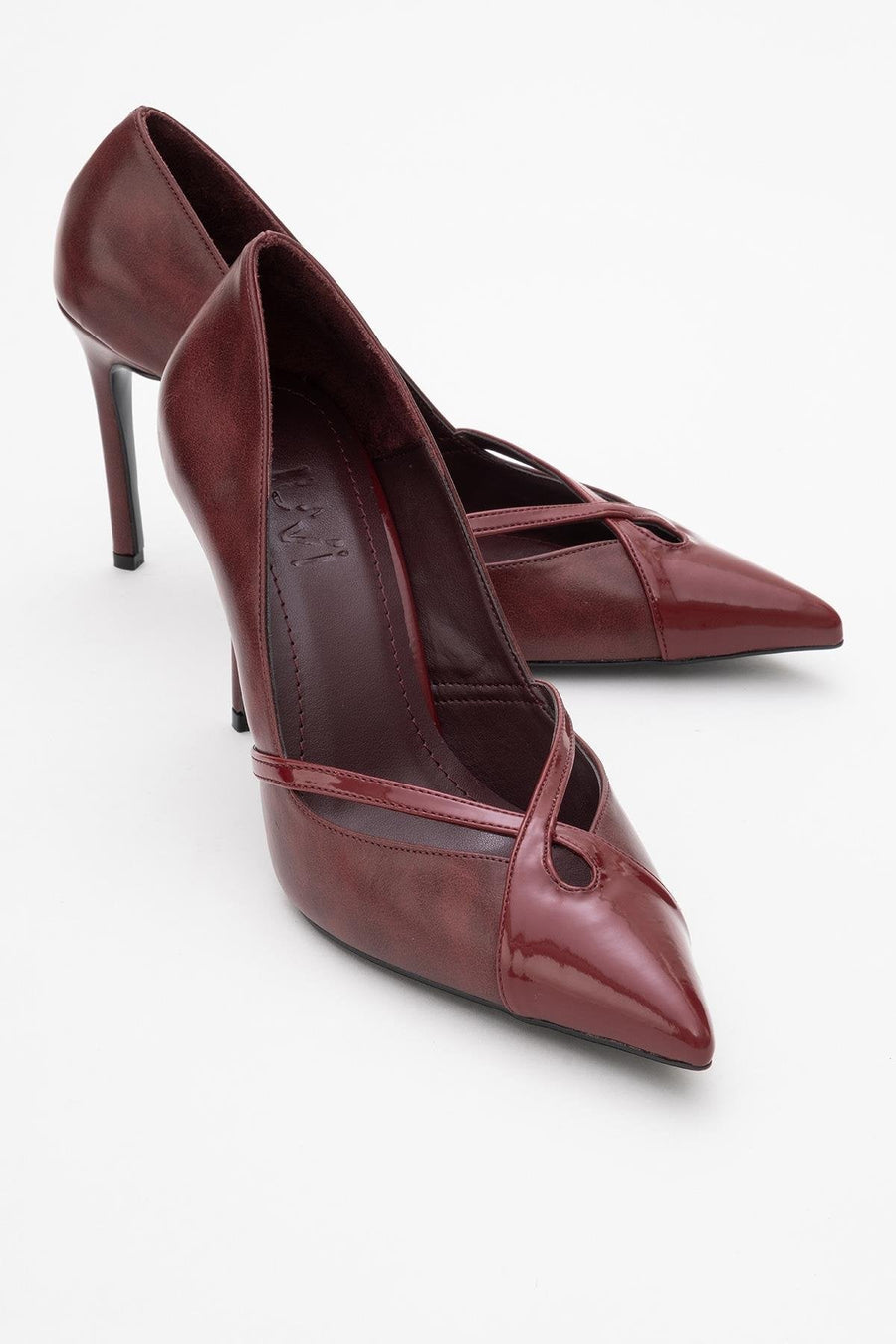Ruby - Burgundy Patent Detail High Heel Shoe
