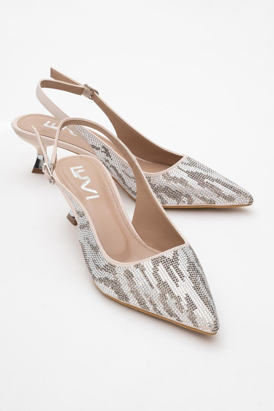 Ushes - Beige Short Heel Dress Shoe