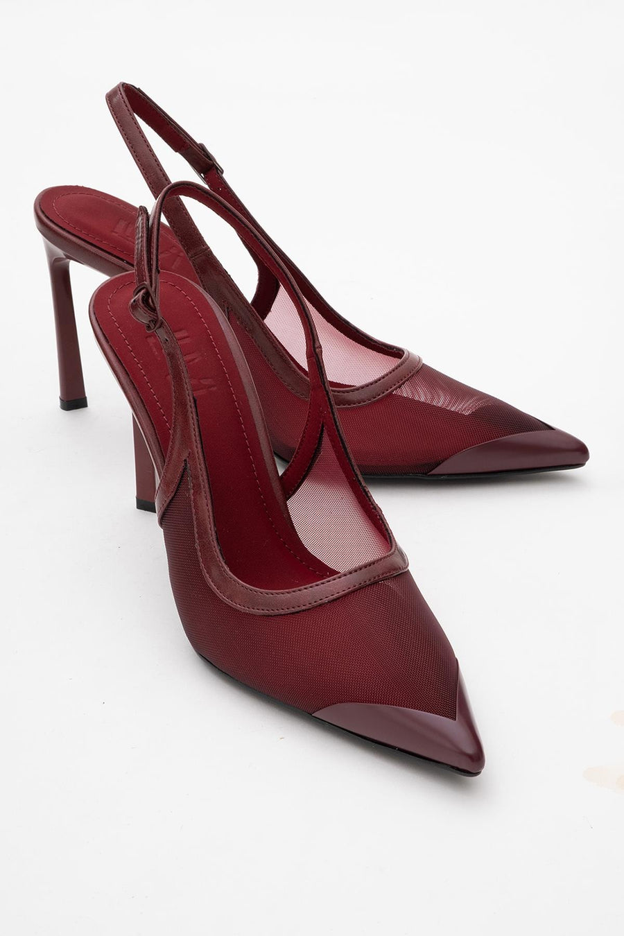 Venas - Burgundy Mesh High Heel Shoe
