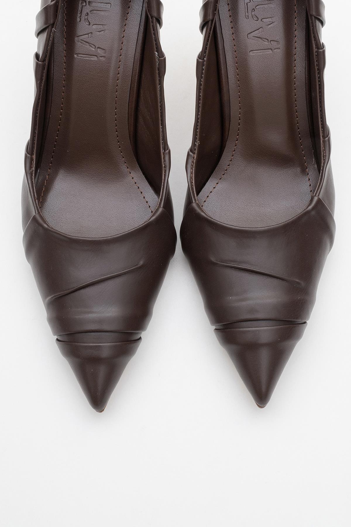 Anly - Brown Stiletto – side view showing leather, SimmiUnique
