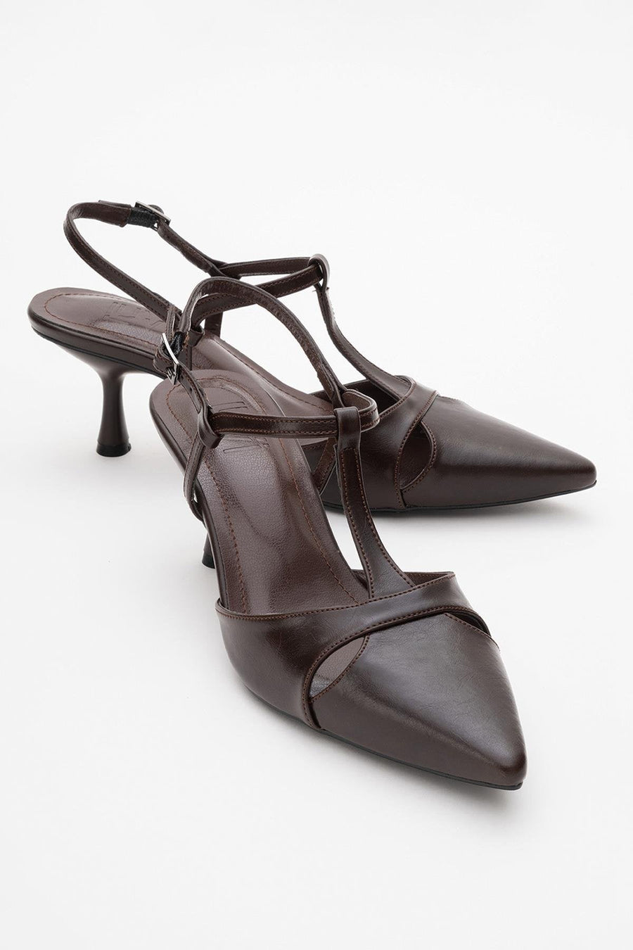 Abelia - Brown Stiletto Heel Shoe