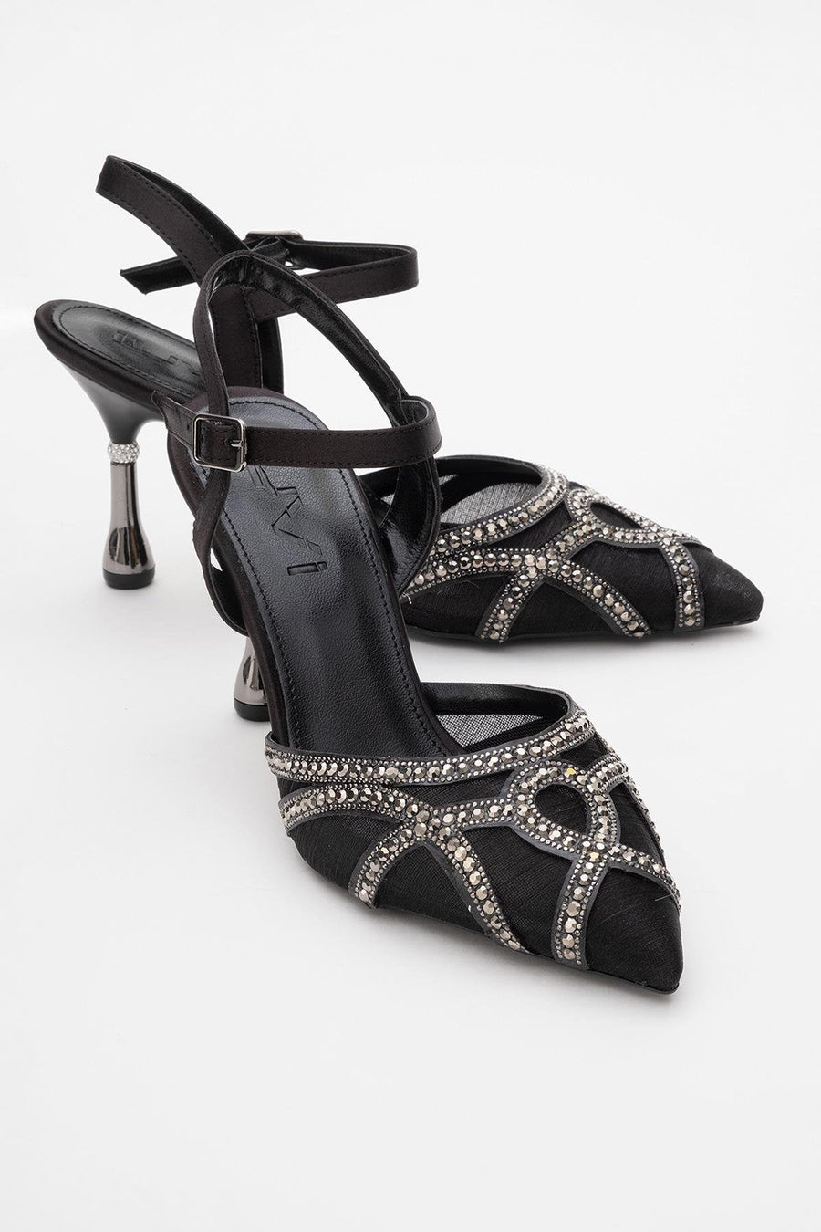 Volby - Black Embellished Evening Shoe