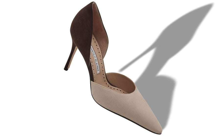 Anastasia Lace Brown Pointed Toe Pumps
