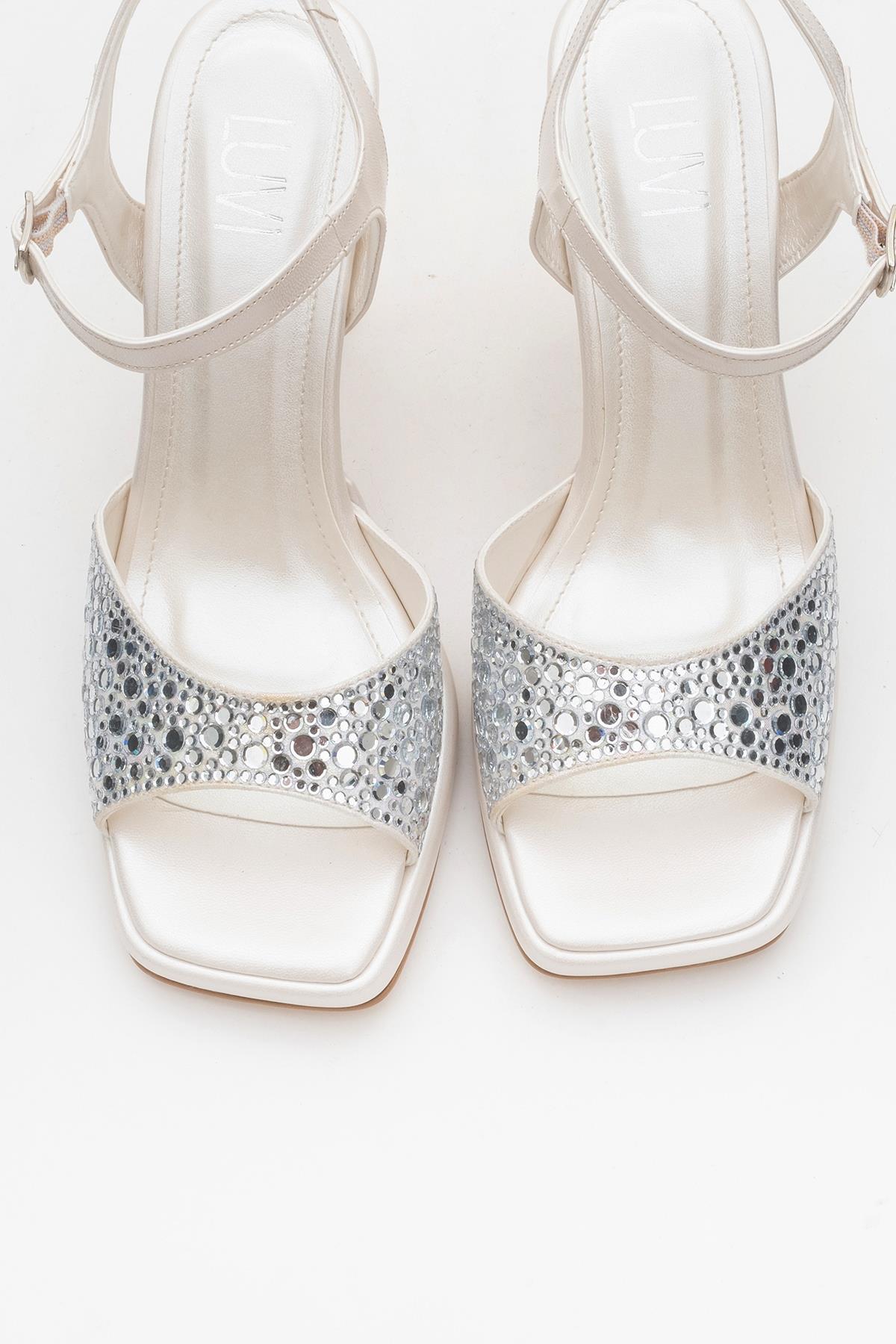 Anche - Pearl Jeweled Evening Shoe – side view showing pearl, leather, SimmiUnique