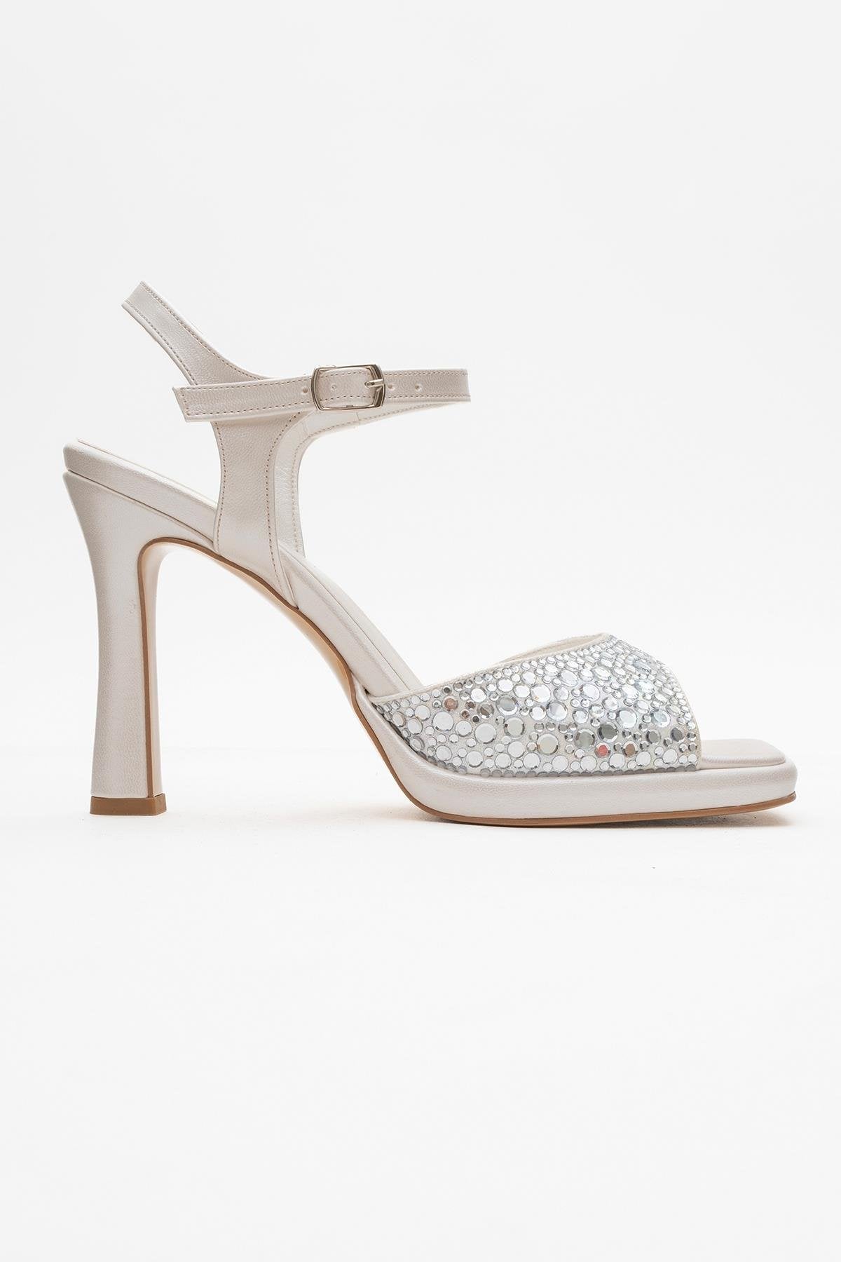 Anche - Pearl Jeweled Evening Shoe – top view showing pearl, leather, SimmiUnique