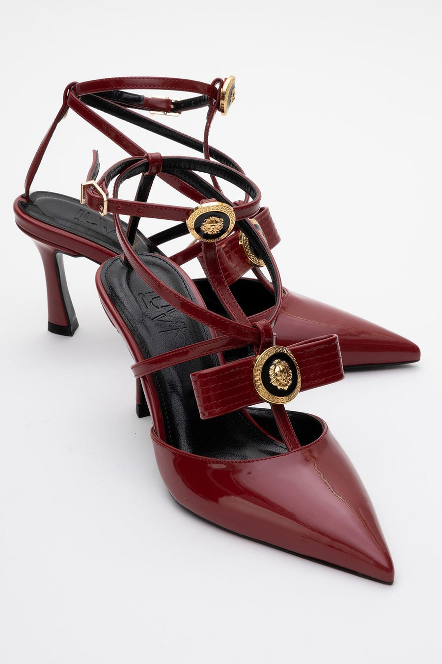 Peal - Burgundy Patent Heeled Shoe