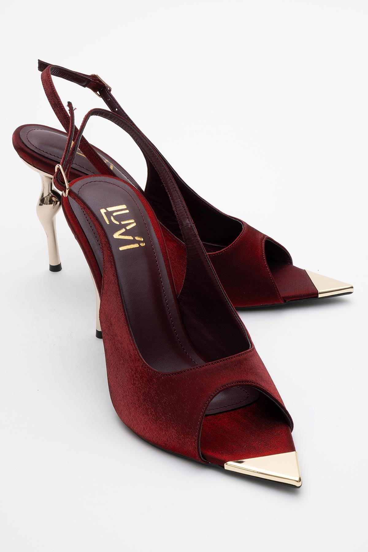 Barly - Burgundy Pointed Toe Stiletto Pump – front three-quarter view showing elegant detailing, SimmiUnique