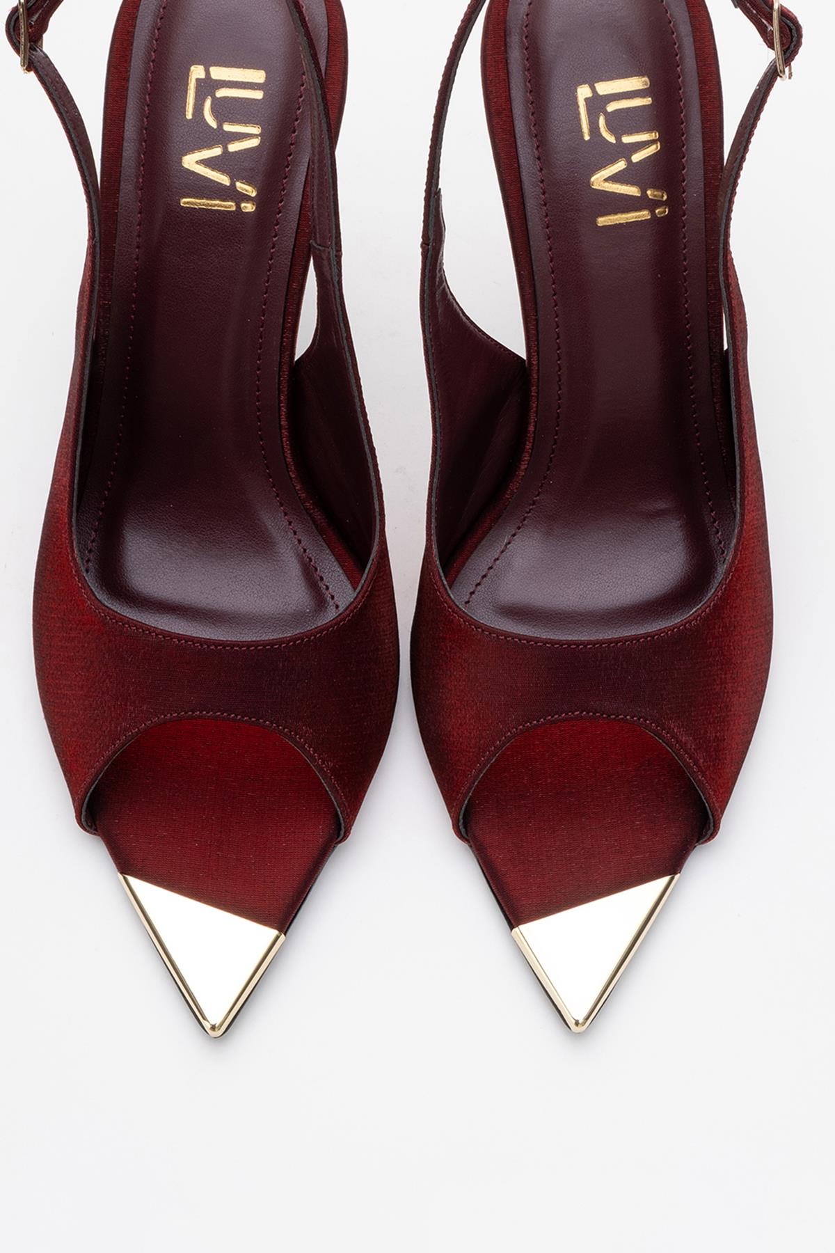 Barly - Burgundy Pointed Toe Stiletto Pump – side view showing elegant detailing, SimmiUnique
