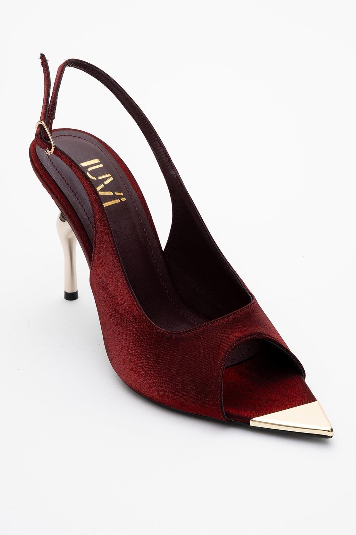 Barly - Burgundy Pointed Toe Stiletto Pump – detail view showing elegant detailing, SimmiUnique