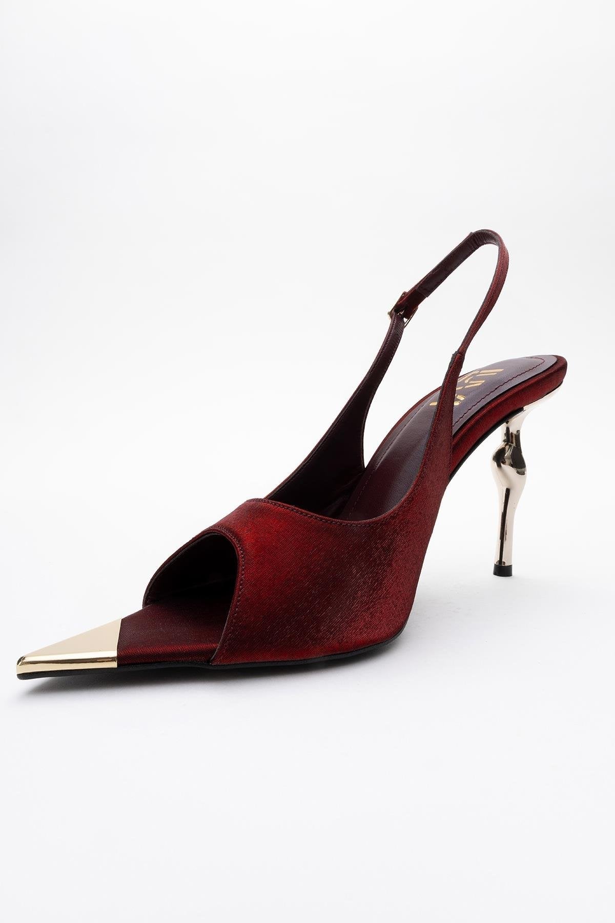 Barly - Burgundy Pointed Toe Stiletto Pump – heel view showing elegant detailing, SimmiUnique
