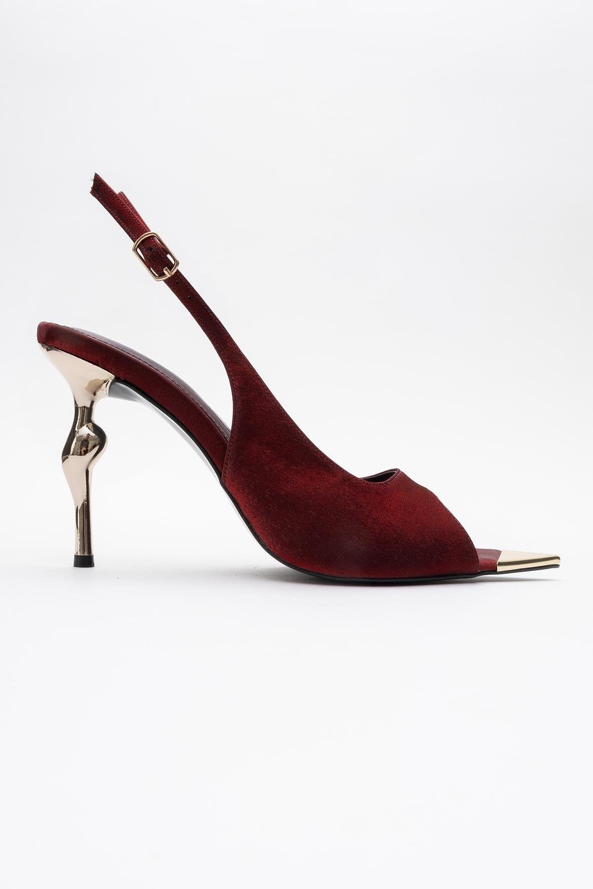 Barly - Burgundy Pointed Toe Stiletto Pump – top view showing elegant detailing, SimmiUnique