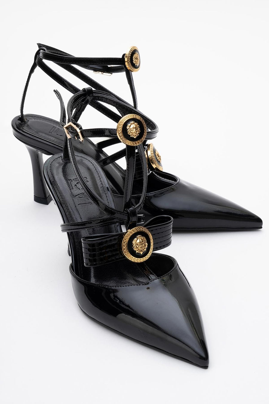 Peal - Black Patent Heeled Shoe