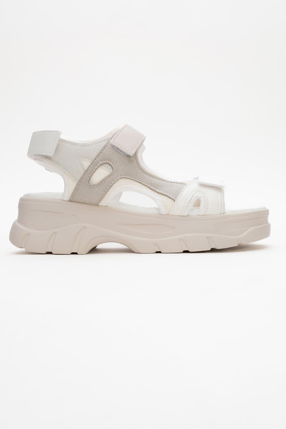 4740 - White Patent Sandal – back view showing leather, white, SimmiUnique