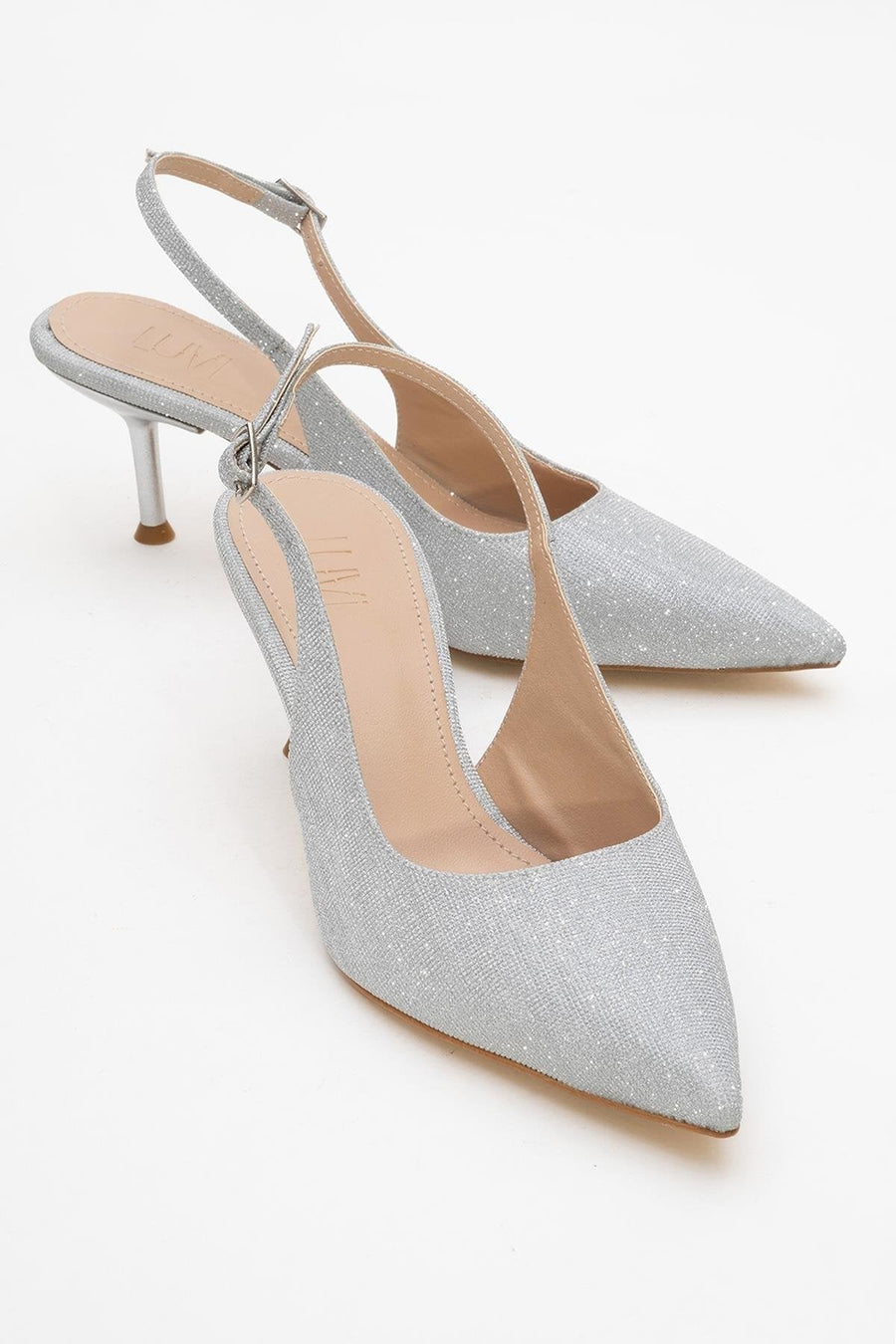 Caisa - Silver Glitter Stiletto Pump