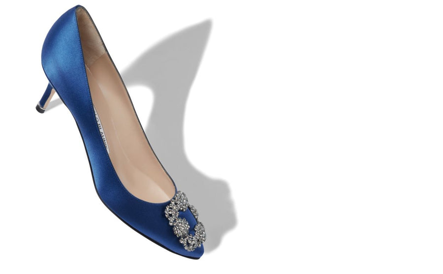 Marcella Dawn Blue Jewel Buckle Pumps