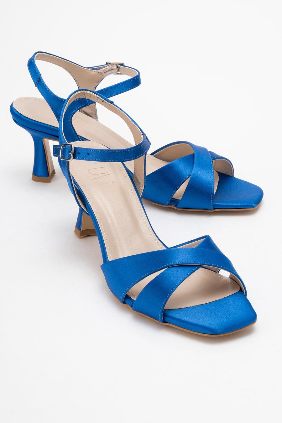 Melin - Sapphire Satin Cross-Strap Stiletto Pump