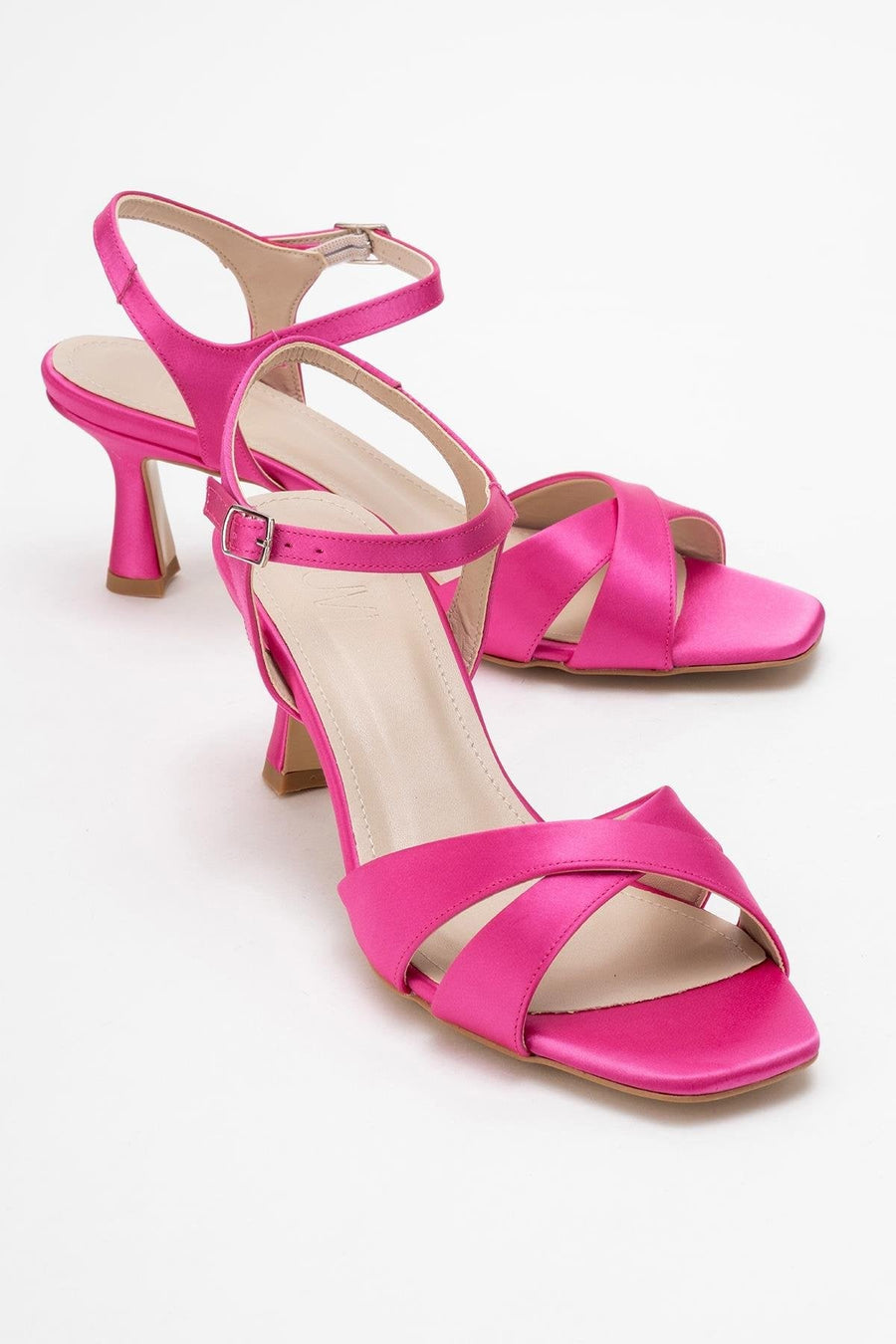 Melin - Fuchsia Satin Cross-Strap Stiletto Pump