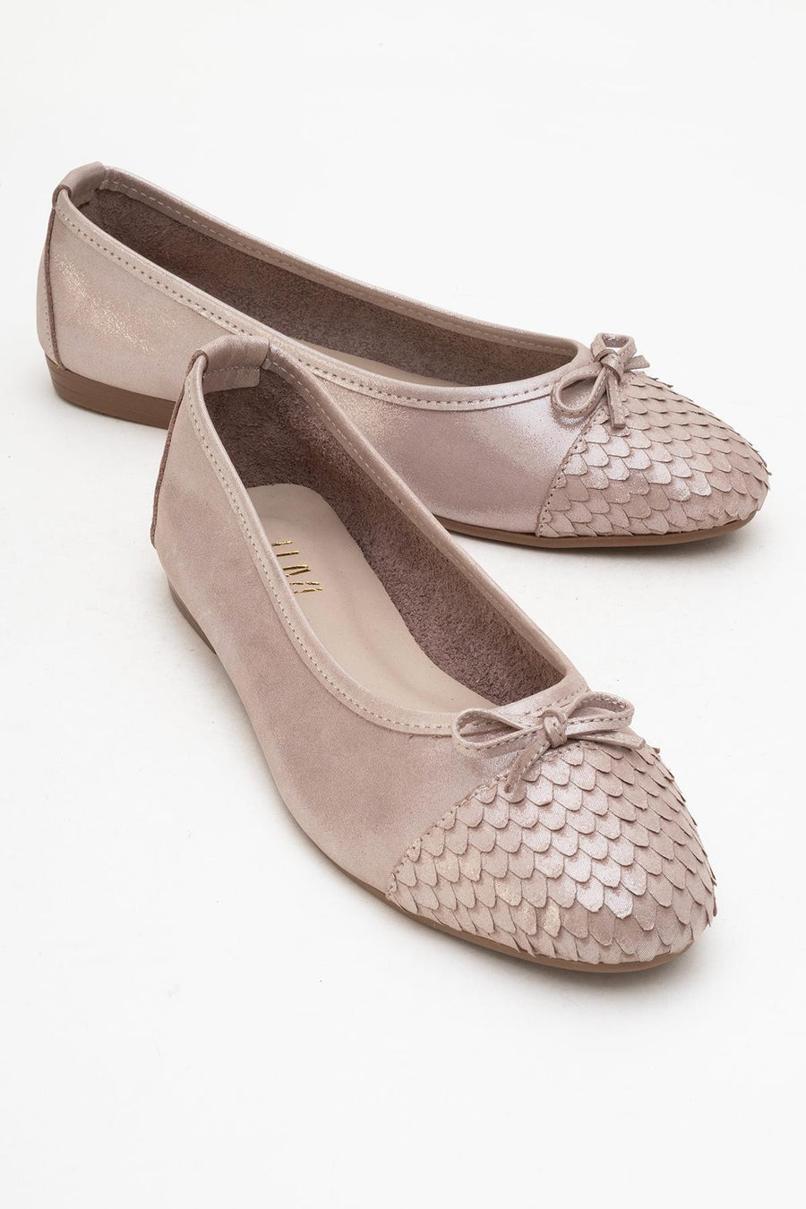 02 - Taupe Genuine Leather Ballet Flat