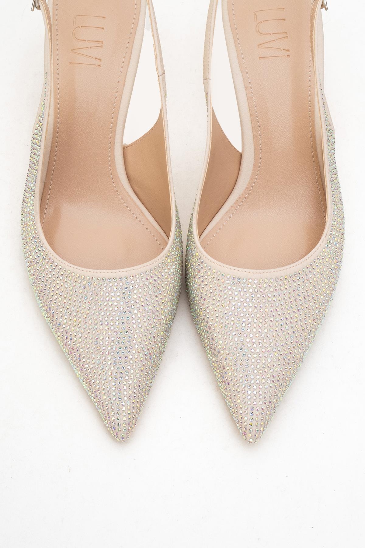 Novs - Beige Stiletto Dress Shoe – side view showing leather, SimmiUnique