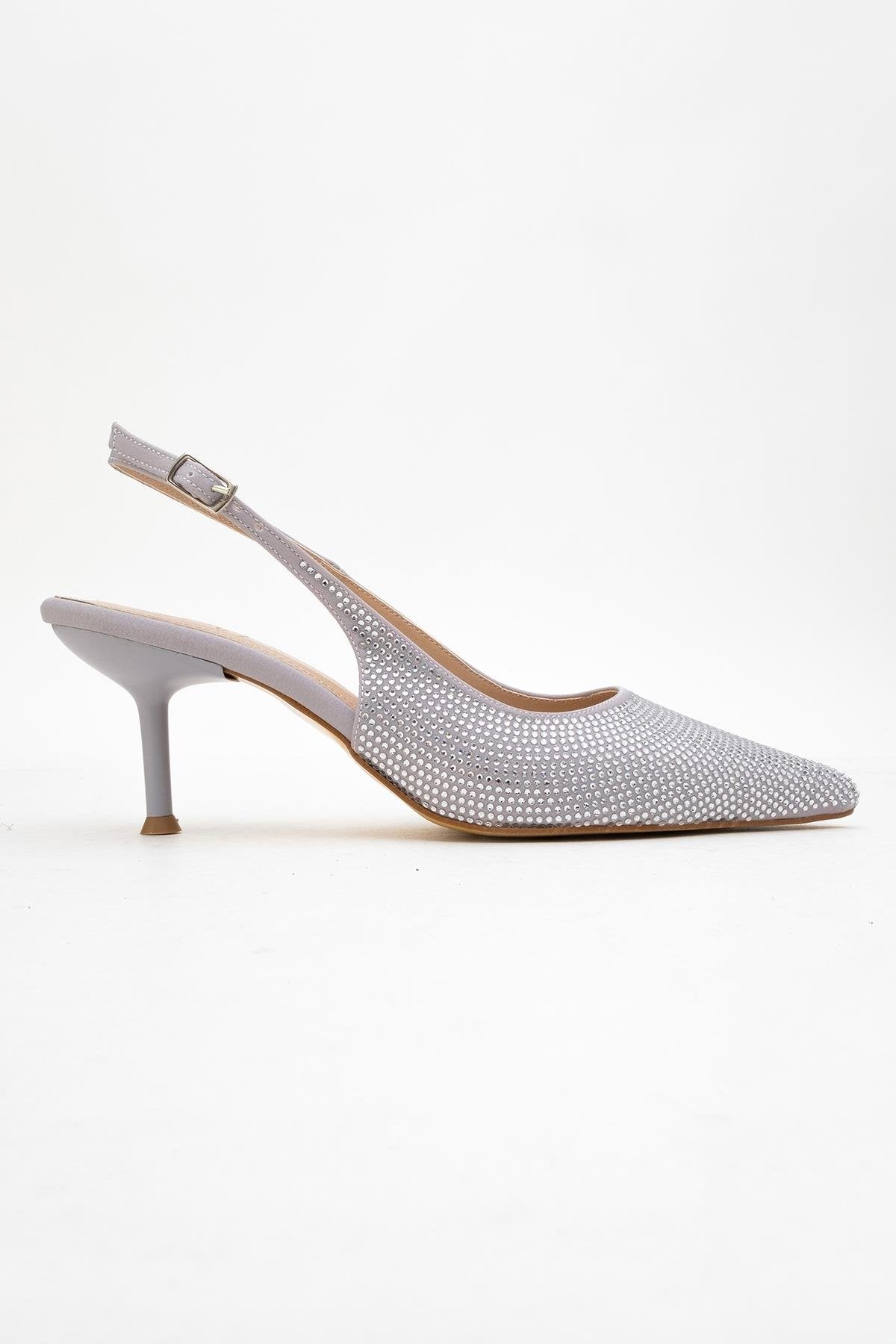 Novs - Silver Stiletto Dress Shoe – top view showing leather, silver, SimmiUnique