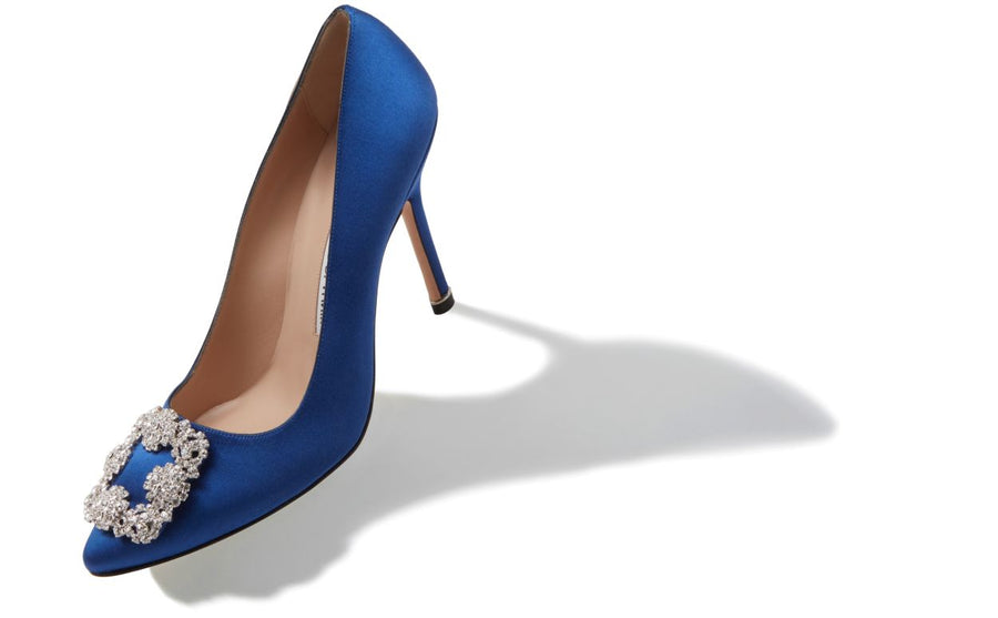 Elara Dream Blue Jewel Buckle Pumps