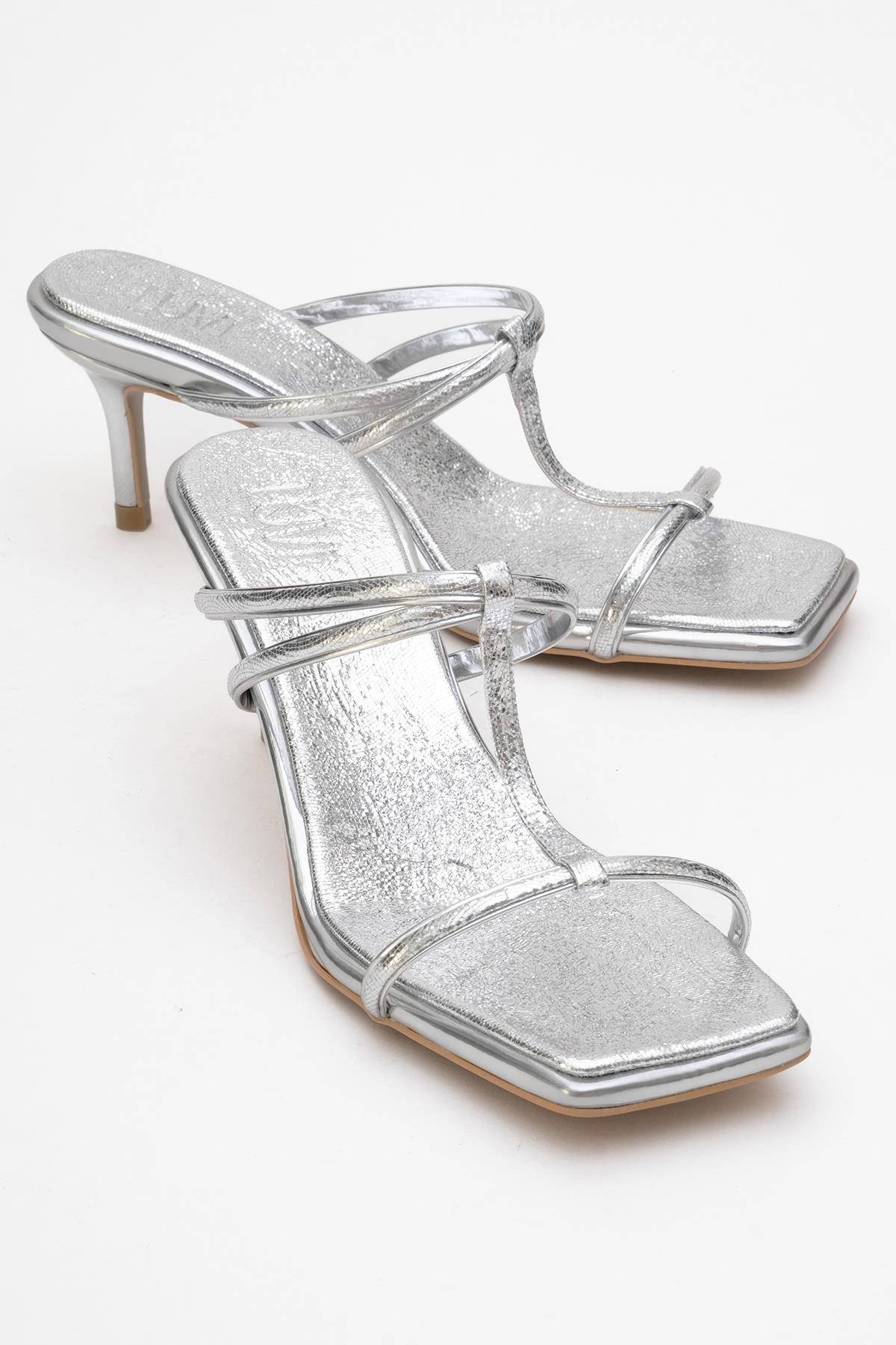 Mocha White Square‑Toe Thin‑Strap Heel Sandal – front three-quarter view showing leather, white, red, SimmiUnique