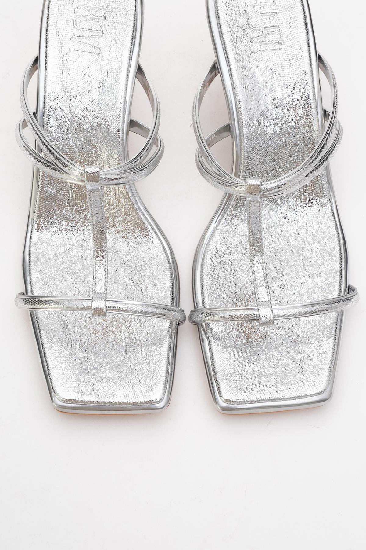 Mocha White Square‑Toe Thin‑Strap Heel Sandal – side view showing leather, white, red, SimmiUnique