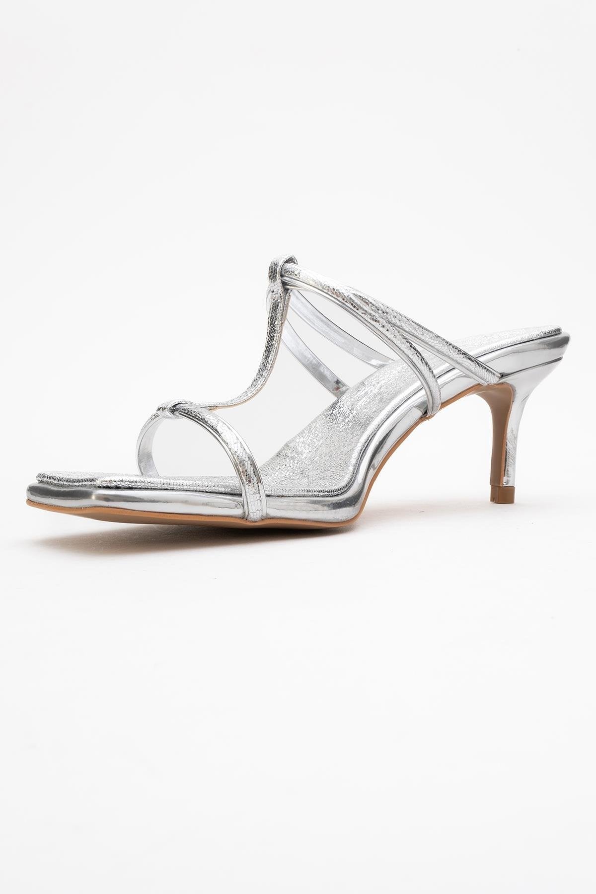 Mocha White Square‑Toe Thin‑Strap Heel Sandal – heel view showing leather, white, red, SimmiUnique