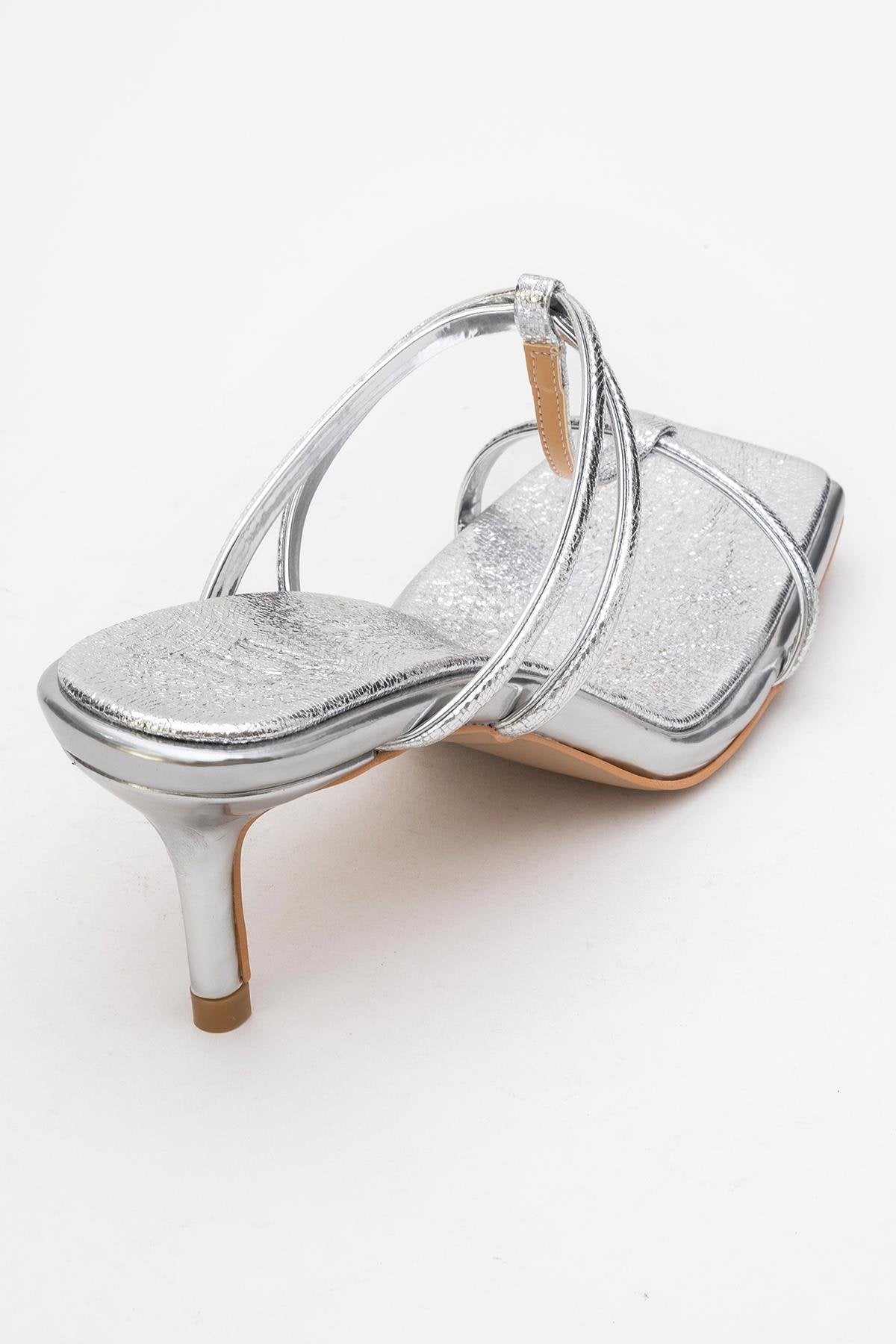 Mocha White Square‑Toe Thin‑Strap Heel Sandal – back view showing leather, white, red, SimmiUnique
