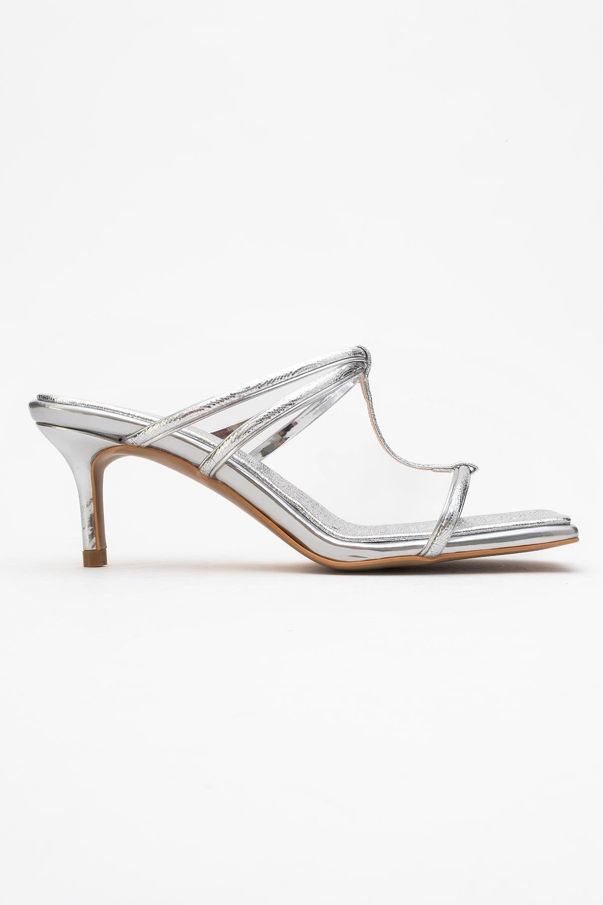 Mocha White Square‑Toe Thin‑Strap Heel Sandal – top view showing leather, white, red, SimmiUnique