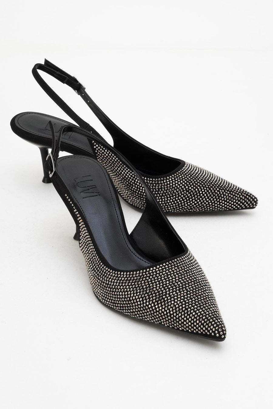 Novs - Black Embellished Stiletto Evening Shoe