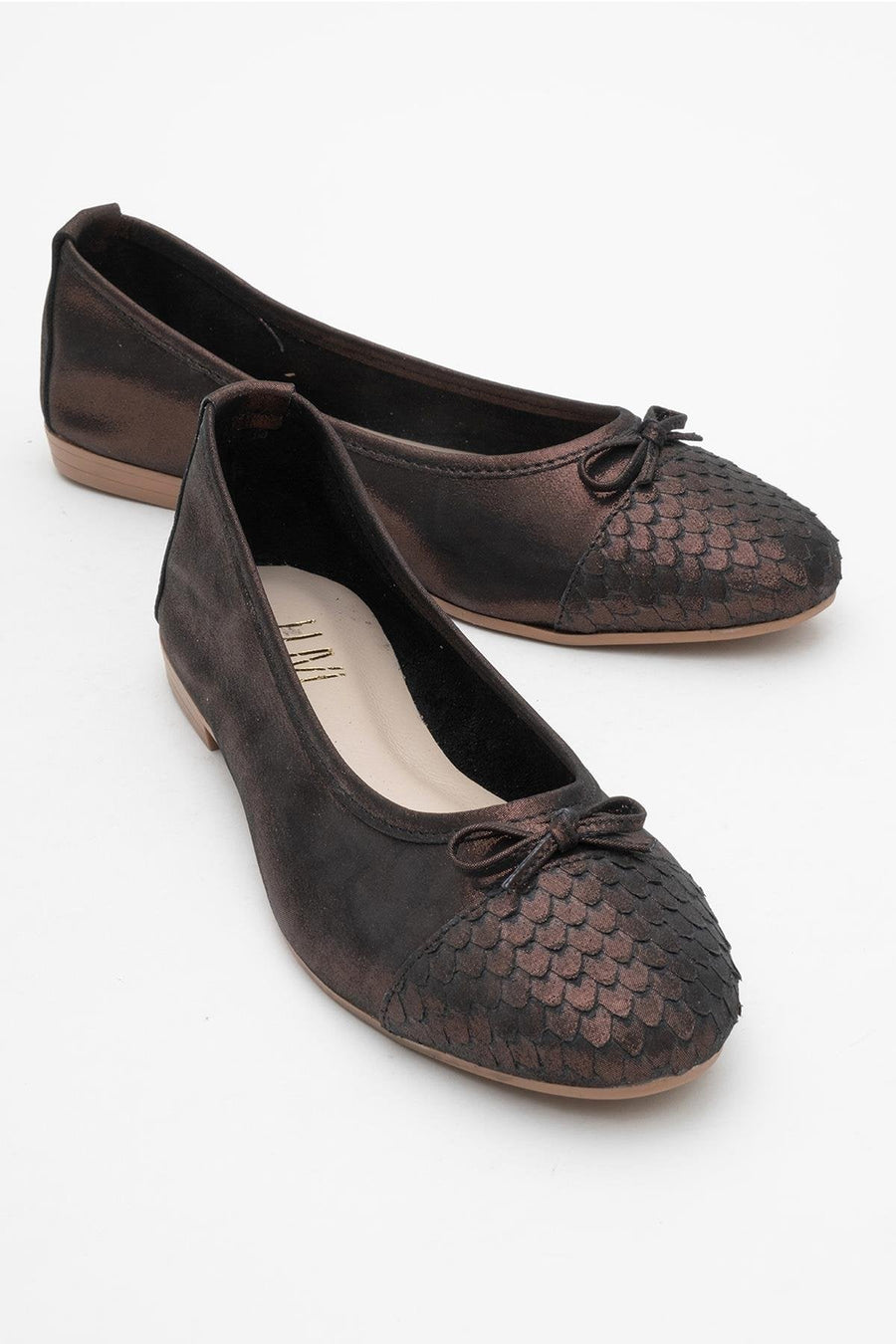 02 - Copper Metallic Genuine Leather Ballet Flat