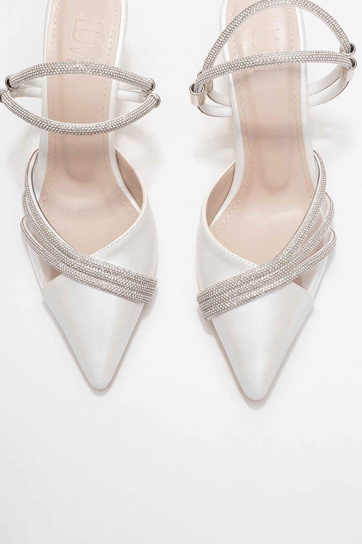 Lavie - Pearl Synthetic Leather Strappy Jeweled Dress Shoe – side view showing pearl, leather, SimmiUnique