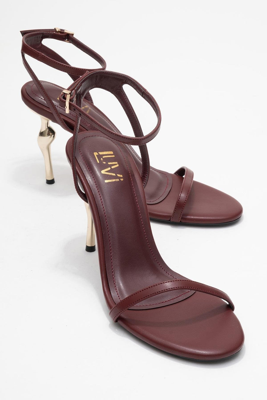 Jasmin - Burgundy Single Strap Heeled Shoe